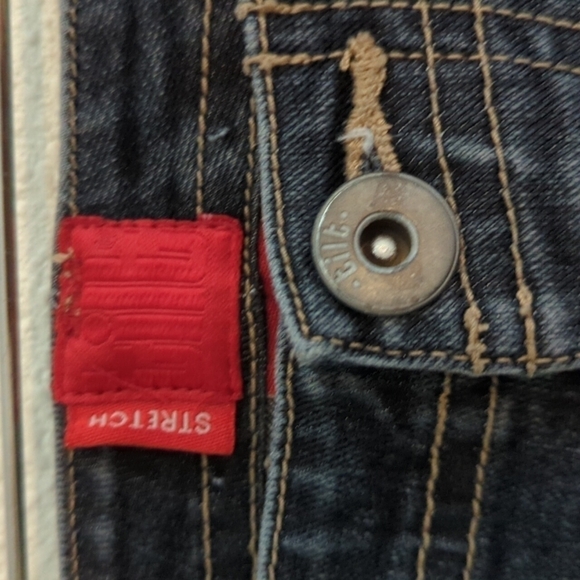 Y2K Tilt Micro Mini Jean Shorts Booty Shorts 2000's Star Embroidered - Picture 4 of 9